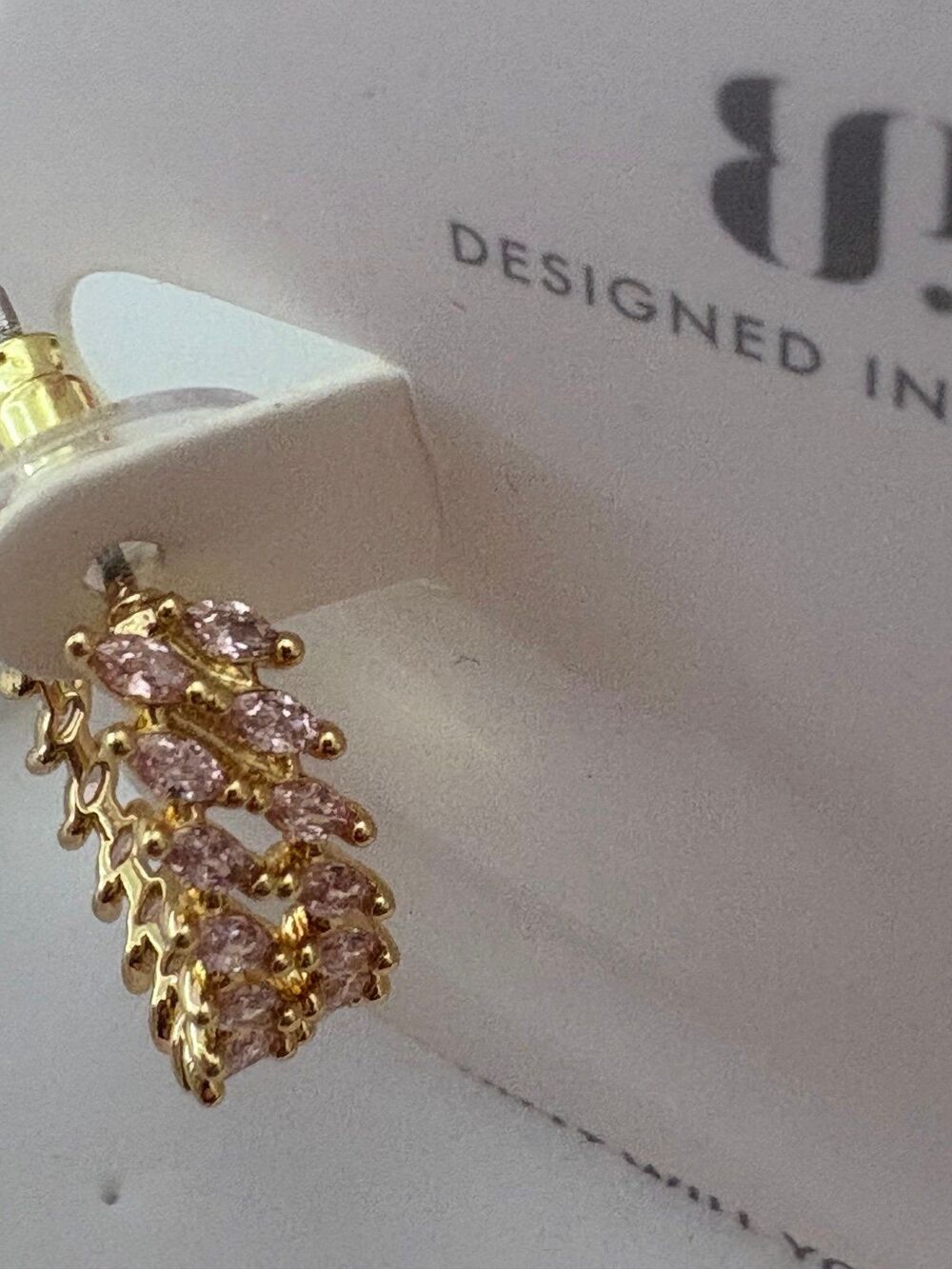 Beautiful gold light pink hoops